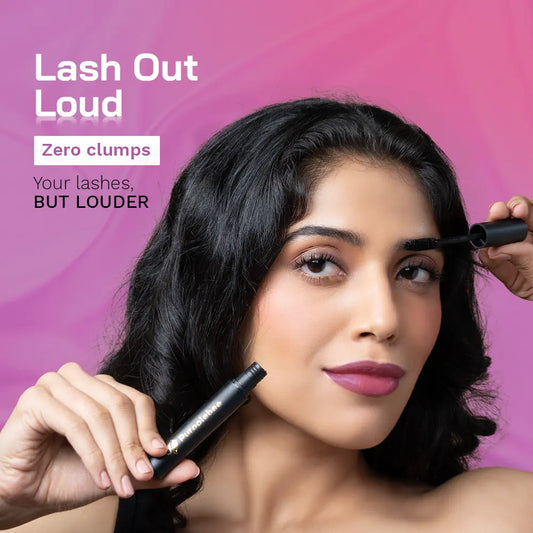 Purpplebee Volumizing Curling Mascara with 360° Wand for Dramatic Eyes