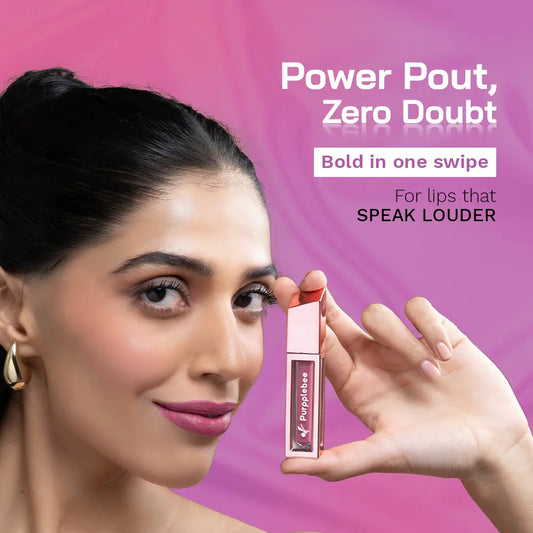 Quick-dry matte lipstick in rich crimson, lightweight and transfer-proof, sets in seconds for busy mornings and stays flawless even under a face mask.