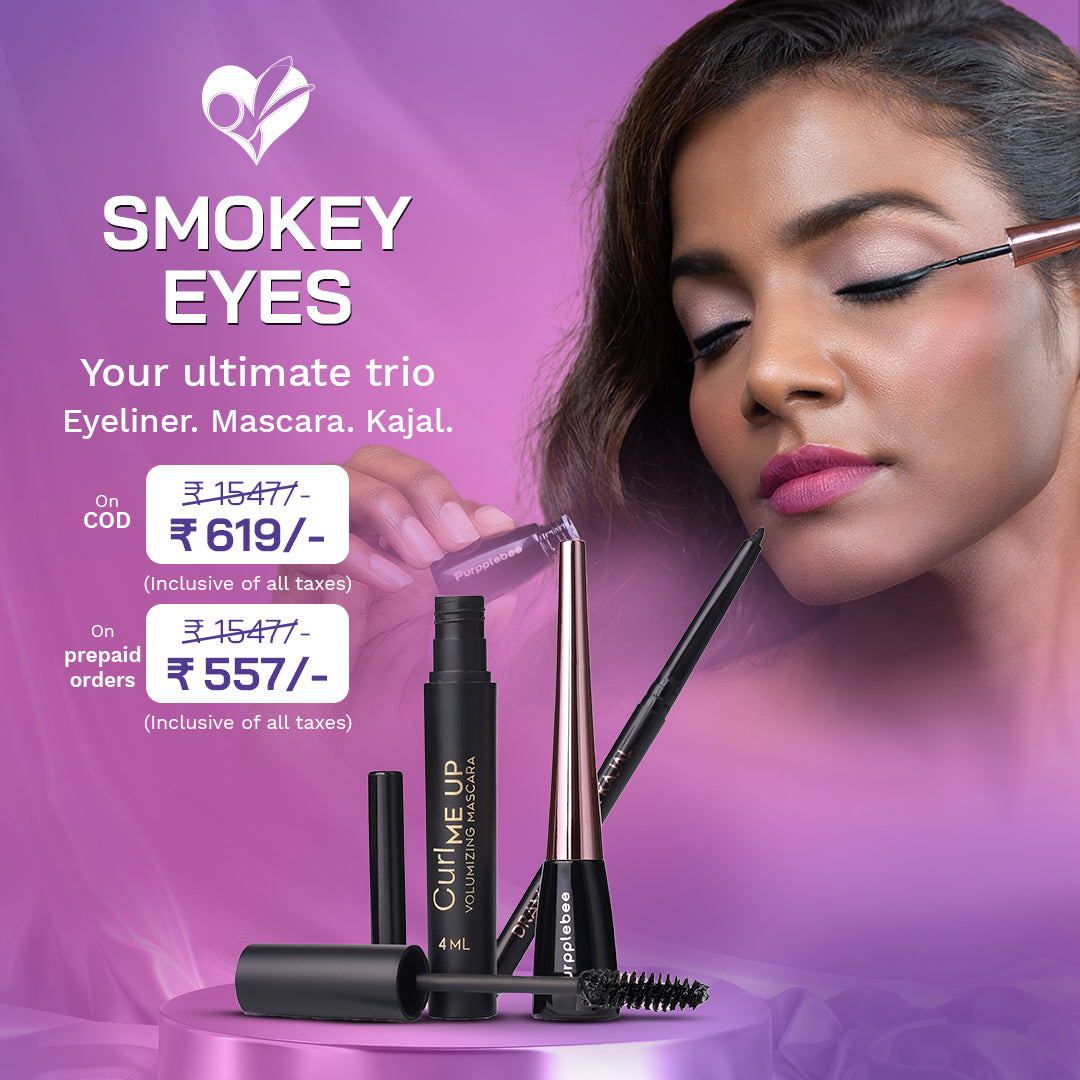 Waterproof eyeliner, intense kajal, and curling mascara combo for bold eye looks